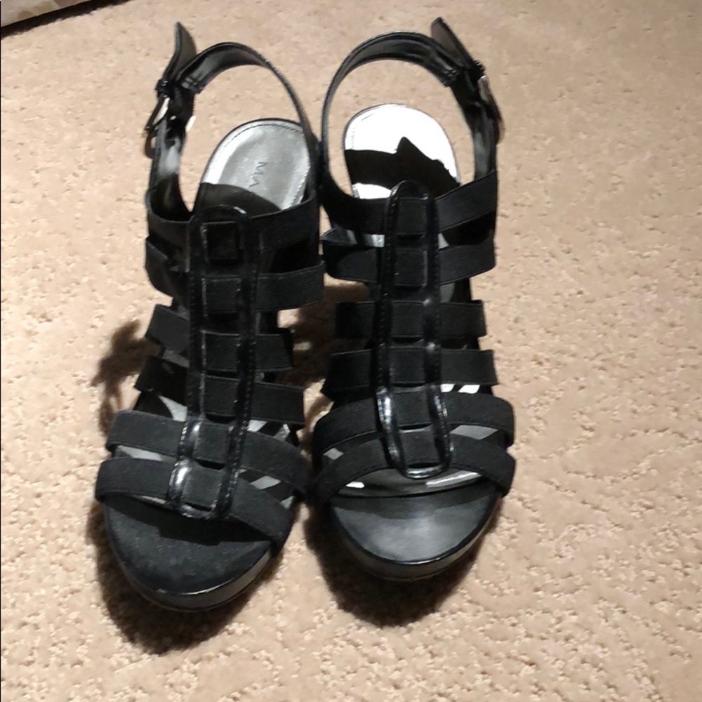 Black strappy heels